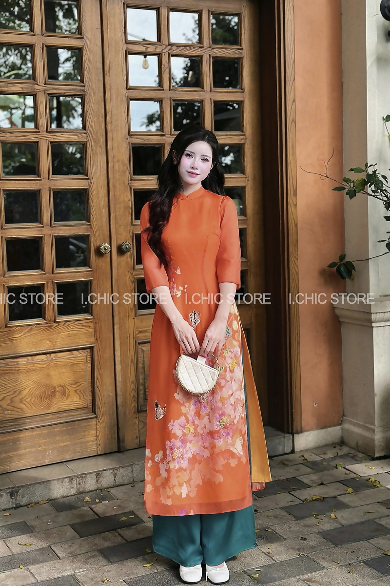 Áo Dài Tử Vy - Đính Cườm